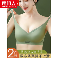 南极人无痕内衣女士无钢圈小胸聚拢文胸收副乳防下垂调整型乳胶美背胸罩