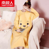 南极人睡裙女春秋纯棉长袖全棉夏季薄款长款可外穿孕妇睡衣女秋冬