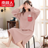 南极人睡裙女秋冬长款加厚纯棉空气棉长袖2020年新款睡衣女春秋季