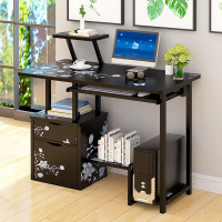 弘拜 电脑桌电脑台式桌书桌 简约家用卧室学习桌 书房办公桌带抽屉书架