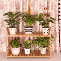 弘拜 楠竹花架多层 多功能卧室花盆架子 多肉绿萝花架阳台客厅置物架花架黑色小身板大用途简约