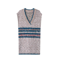 鱼爪春装韩版中长款网红短袖套头女毛衣裙子宽松针织连衣裙