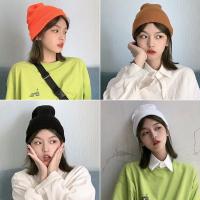 秋冬纯色针织毛线帽子女秋冬季韩版学生时尚可爱保暖百搭
