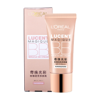 欧莱雅奇焕光感粉嫩透亮修颜霜遮瑕裸妆粉底素颜防晒隔离粉BB光彩