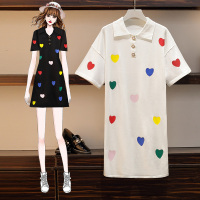 胖mm大码2020夏新款连衣裙女小个子法式桔梗初恋裙甜美显瘦polo裙