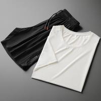 2020夏季新款男士短袖t恤冰丝滑料薄款休闲胖子大码男装衣服