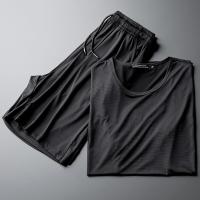 男士短袖t恤潮流简约夏季冰丝滑料薄款半袖衣服搭配