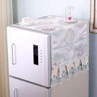 冰箱盖布防尘罩单开双开冰箱罩盖布巾欧式蕾丝冰箱罩 欧雅蓝 双开门70*180cm