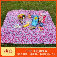 一次性野餐布户外烧烤防水加厚塑料郊游桌布野营台布野餐垫ins风 1.8米桃心(户外加厚款)