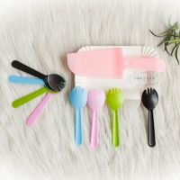 一次性刀叉餐具生日蛋糕刀叉餐盘勺叉子盘子刀叉三合一餐具四合一 10勺10盘1刀33套混色