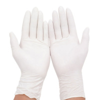 10-100只 一次性手套女乳胶橡胶防水洗碗食品护理手套加厚 白色:20只(袋装) 大号L