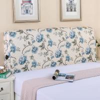 欧式床头罩床头套防尘罩加厚夹棉实木床头软包单件保护代简约 双面连理枝蓝 1.5米[适合高度60cm以内]