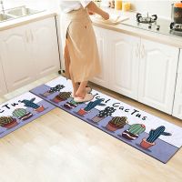 厨房地垫长条卫生间门口防滑垫门垫进门吸水家用脚垫地毯防油浴室|仙人掌 单条(大长款)60*200