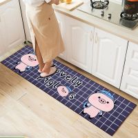 厨房地垫长条卫生间门口防滑垫门垫进门吸水家用脚垫地毯防油浴室|开心格子小猪 玄关门50*80单片装