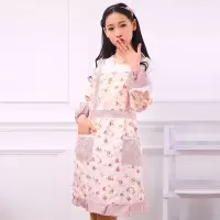 [纯棉围裙][围裙+袖套]纯棉小清新防污厨房成人罩衣围裙套装|纯棉相思叶 纯棉袖套一双