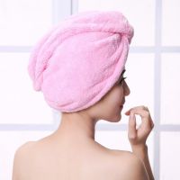 加厚浴帽女头发包头巾干发帽[1-长发吸水毛巾可爱擦2条装]|粉色 (常规款)长款干发帽