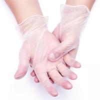 手套加厚食品卫生女纹绣洗碗一次性丁晴橡胶pvc耐用家务美容劳保|透明PVC微弹-100只盒装 XS【小号儿童款】