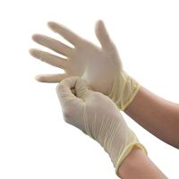 手套加厚食品卫生女纹绣洗碗一次性丁晴橡胶pvc耐用家务美容劳保|[五倍弹性]米白色-100只盒装 XS[小号儿童款]
