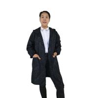 时尚拉链罩衣成人防水防污防尘围裙连帽厨房画室大褂男女护服|黑色豹纹 4XL