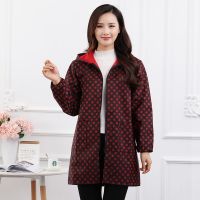上班男女士工作服冬天加绒加厚防油围裙厨房防水韩版时尚成人罩衣|黑色红点 3XL(140-170斤)