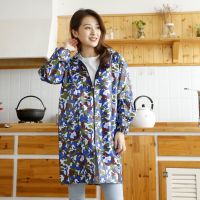 服装围裙女薄款韩版时尚防水防油冬成人罩衣厨房衣服围裙长袖男女|蓝色迷彩居家款(防水耐脏) 收藏商品优先发货