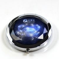 小镜子随身化妆镜子折叠双面迷你便携圆形女学生定制照片创意星座|晶莹巨蟹座 自用无包装
