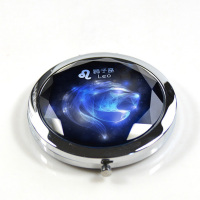 小镜子随身化妆镜子折叠双面迷你便携圆形女学生定制照片创意星座|晶莹狮子座 送人礼盒包装