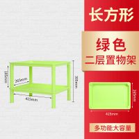 储物架卫生间浴室置物架架子塑料脸盆架厕所厨房架落地洗手间收纳|绿色 两层三角形