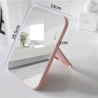 镜大号高清公主随身桌面镜子化妆折叠台式梳妆镜便携|特价款-北欧粉[送圆镜]