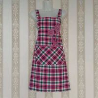 拉链兜围裙女厨房家用防可爱时尚工作服背带棉布油污成人韩版时尚|玫瑰花玫红