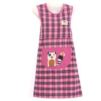 拉链兜围裙女厨房家用防可爱时尚工作服背带棉布油污成人韩版时尚|猫和鸟坎肩玫红