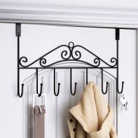 挂钩免钉铁艺门后衣帽架挂衣架门背式顺丰速递无痕门上挂衣钩衣勾|七钩[加粗]黑色二个 顺丰速运24小时发货