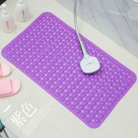 无味浴室防滑垫洗澡淋浴大号带吸盘按摩脚垫厕所卫生间隔水地垫子|紫色 环保无味48*48cm中号款