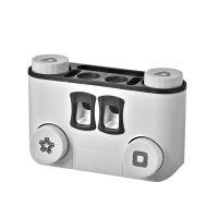 洗漱套装带自动挤牙膏器 浴室牙刷挂壁架免打孔牙刷架 四口之家|8027-[黑色]豪华款牙刷架