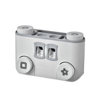 洗漱套装带自动挤牙膏器 浴室牙刷挂壁架免打孔牙刷架 四口之家|8027-[灰色]豪华款牙刷架