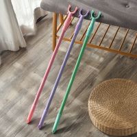 撑衣杆伸缩晾衣杆阳台不锈钢晒衣杆叉头衣叉子家用晾衣撑晾衣叉杆|塑料头喷漆钢管款-140(颜色随机)