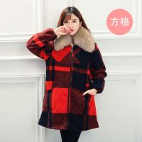 工作服外套拉链罩衣羽绒服加绒加厚厨房围裙女长袖款上班秋冬成|大方格(双层加厚-带帽) L(建议105-120斤左右)