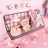 厨房壁挂架墙上置物架免打孔床头收纳篮置物架学生宿舍挂篮卫生间|[墙上三角架]古铜