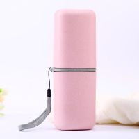 军训用品旅游必备牙膏牙刷套装小麦便携牙刷杯洗漱杯漱口杯牙刷盒|北欧粉 椭圆形洗漱杯1套+牙刷+牙膏