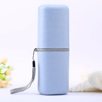 军训用品旅游必备牙膏牙刷套装小麦便携牙刷杯洗漱杯漱口杯牙刷盒|北欧蓝 椭圆形洗漱杯1套+牙刷