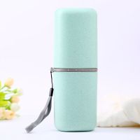 军训用品旅游必备牙膏牙刷套装小麦便携牙刷杯洗漱杯漱口杯牙刷盒|北欧绿 椭圆形洗漱杯1套+牙刷+梳子