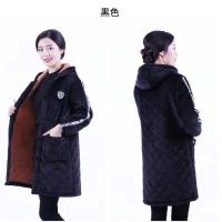 冬季长款罩衣韩版加厚保暖成人罩衣男女围裙家居服防护工作服外|黑色袖子条纹款(老板推荐) XXXL(适合150-180斤)