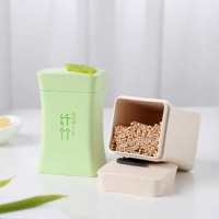 日用百货家居居家牙签盒牙签筒塑料带盖子方形牙签瓶创意|竹丝黄方形 两个装