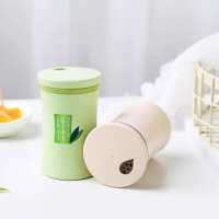 日用百货家居居家牙签盒牙签筒塑料带盖子方形牙签瓶创意|竹丝黄圆形 单个装