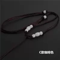 [多款多色]玉石吊坠挂绳男女款纯手工项链绳子本命年儿童红挂绳|C款咖啡色 7条