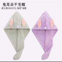 干发巾可爱吸水成人擦头发毛巾包头巾2条干发帽女亲子装速干儿童|1浅绿1浅紫(成人款)
