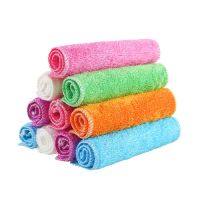 桌子洗锅百洁布家务擦洗碗布韩国双层加厚不沾油竹纤维抹布洗碗巾|[彩色组合] [5条装]推荐选项