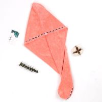 [快速干发]加厚吸水干发帽女长发速干毛巾包头巾干发巾可爱浴帽|[加厚]长发花边干发帽[西瓜红]