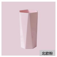 [送牙刷]漱口杯刷牙杯子牙缸杯洗漱杯简约可爱情侣套装男女|樱花粉镜面杯[送牙刷一支] 大号菱形杯(高13.5*宽7.5)