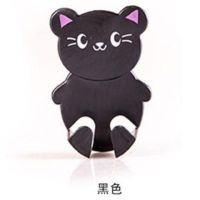 卡通电源线插头收纳挂架挂钩电器插头插座架强力粘钩整理贴钩粘钩|[黑色小猫] [8个装]